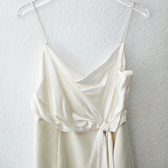 NEW Cinq à Sept Cara Tie Waist Mini Dress Size 4 Ivory Bridal‎ Satin - Picture 5 of 10